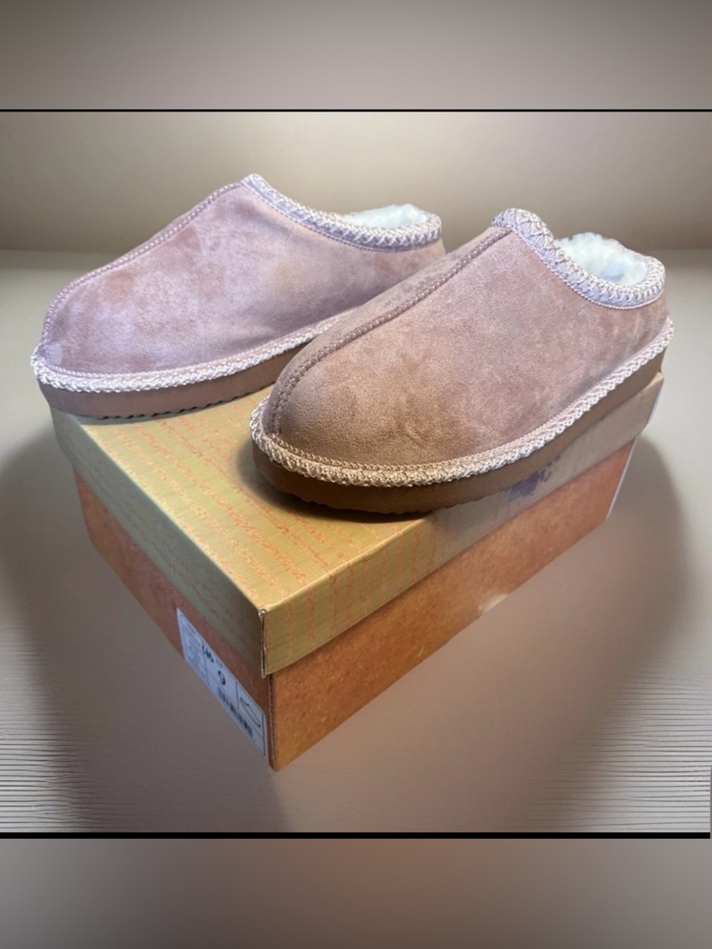 🆕 Very G Womens Georgina Faux Fur Slip On Slippers Size 9 in Blush